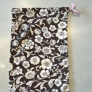 Drawstring Fabric Bag - floral pattern
